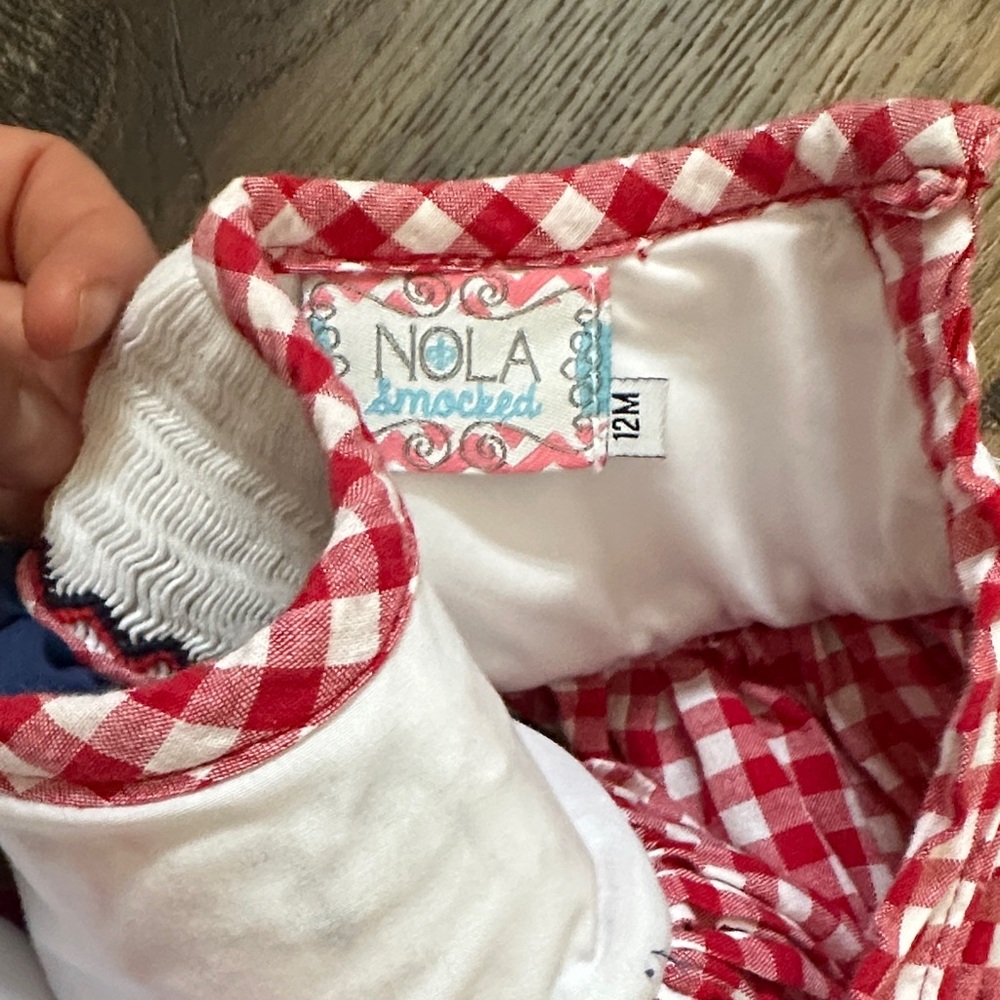 Smocked American Flag Dress - 12 Months - Picture 2 of 3